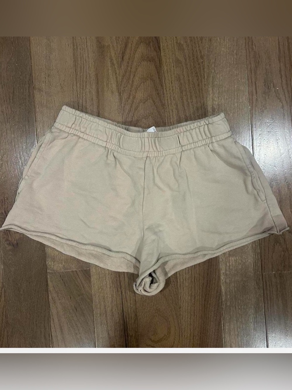 Garage Women's Light Beige Elastic-Waist Athletic Shorts